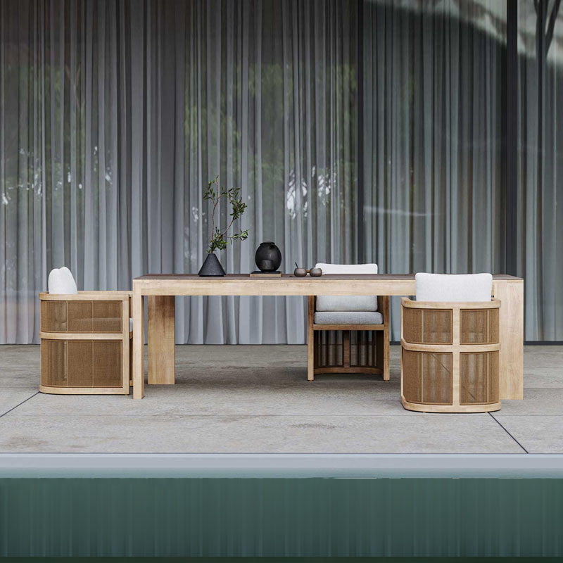 Eliza Rttan Outdoor Dining Table, Outdoor Furniture