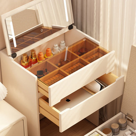 Prudence Dressing Table With Storage Stool, Cream