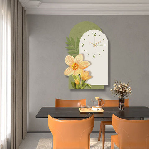 Garden Style Flower Luminous Clock