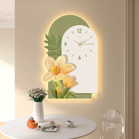 Garden Style Flower Luminous Clock
