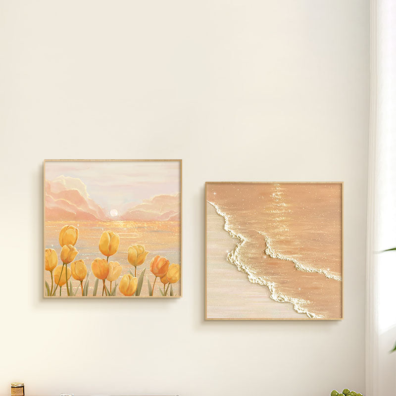 Healing Style Bedroom Mural Wall Art, Rectangle