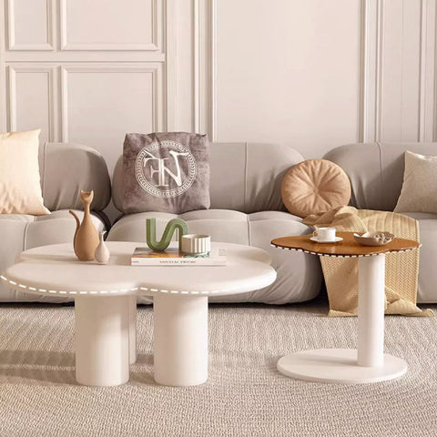Persis Coffee Table Set, Cream & Tan