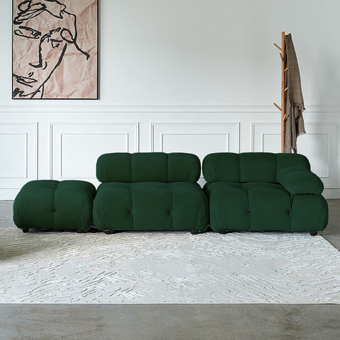 Green B&B Camaleonda Style Sofa, Two Seater, Three Seater, Two Seater Corner Sofa, Velvet