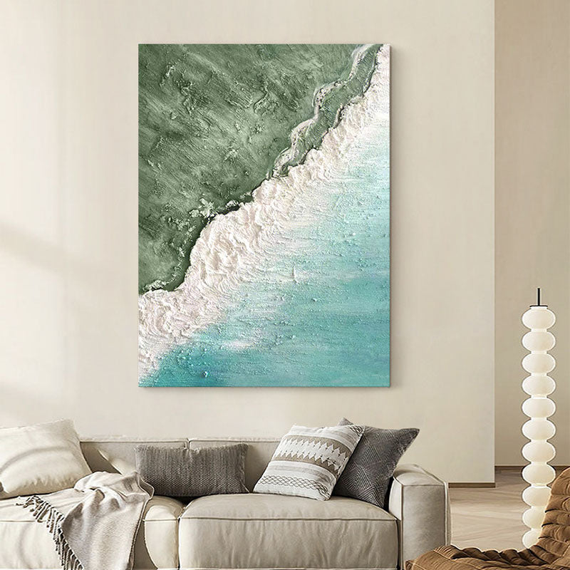 White Coastline Framed Wall Art Print Multiple Size