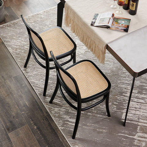 Renee Rattan Dining Chair, Black