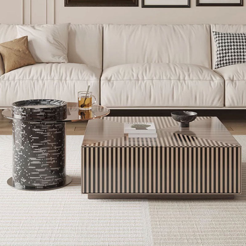 Bris Coffee Table Set, Square Coffee Table With Side Table