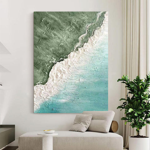 White Coastline Framed Wall Art Print Multiple Size