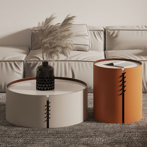 Flo Coffee Table Set, Orange & Grey
