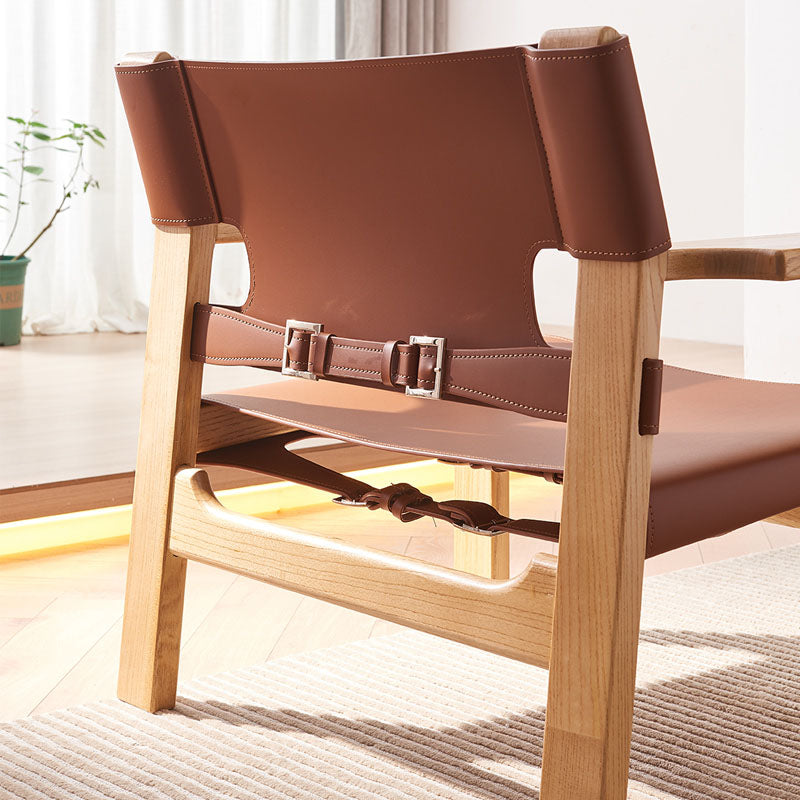 Mona Armchair, Saddle Leather & Ash Wood