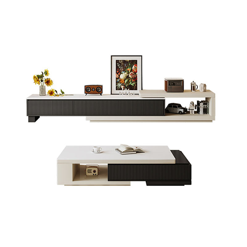 Bonnie Coffee Table, Black & White, Extendable