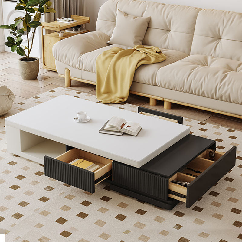 Bonnie Coffee Table, Black & White, Extendable