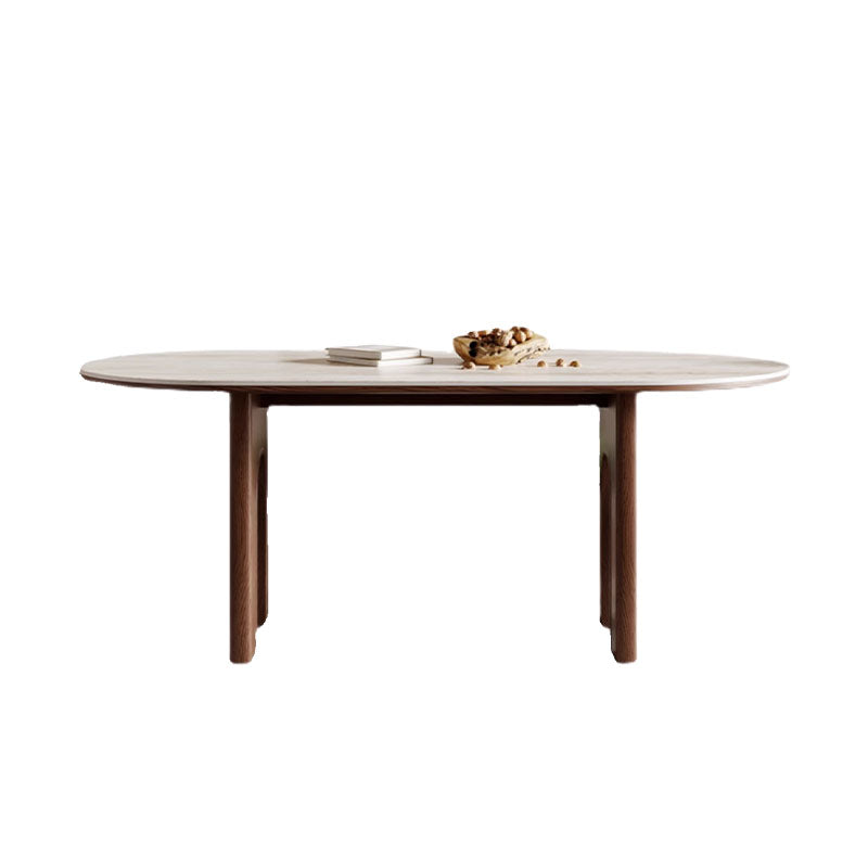 Stephanie Dining Table Set, Dark Oak & Cream