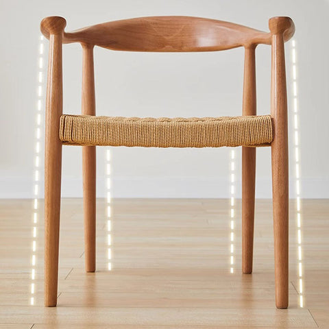 Abiram Rattan Dining Chair, Solid Wood