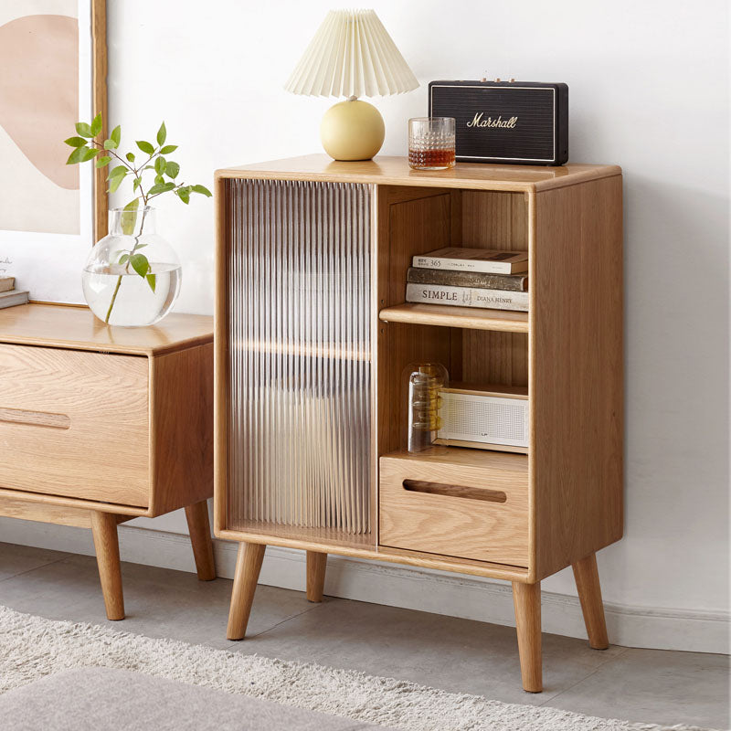Iris Sideboard with Glass Door and Drawer, Oak