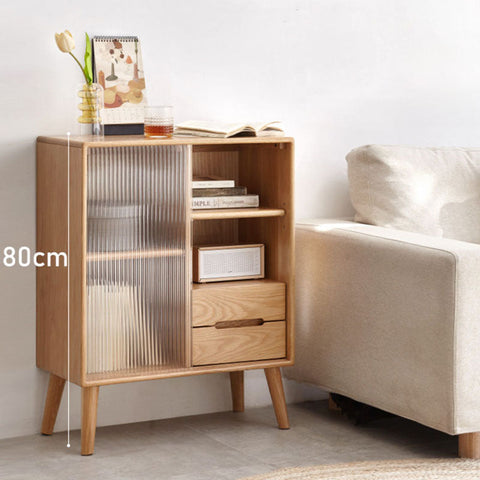 Iris Sideboard with Glass Door and Drawer, Oak