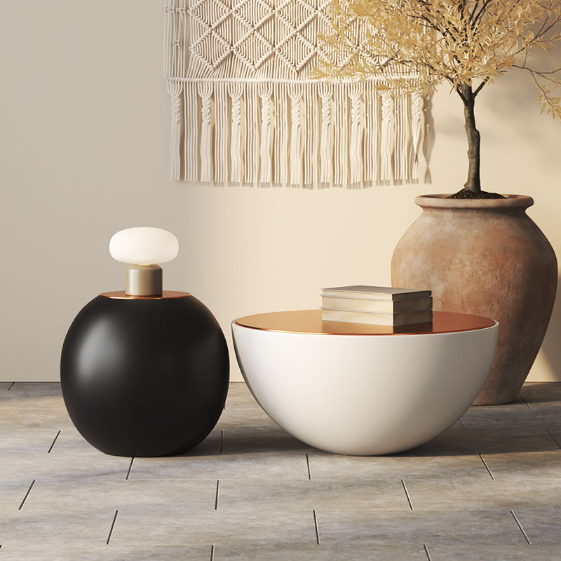 Cleo Coffee Table Set, Black & White, Glass Top