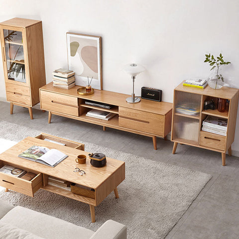 Iris Sideboard with Glass Door and Drawer, Oak