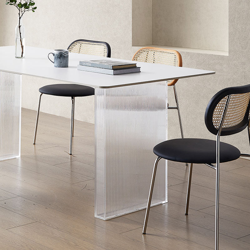 Leonie White Dining Table, Acrylic