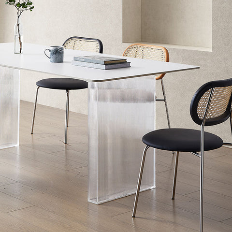 Leonie White Dining Table, Acrylic