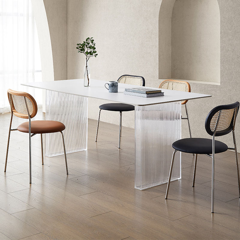 Leonie White Dining Table, Acrylic