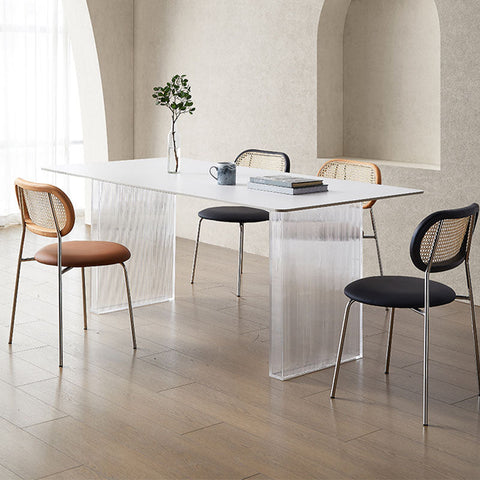 Leonie White Dining Table, Acrylic