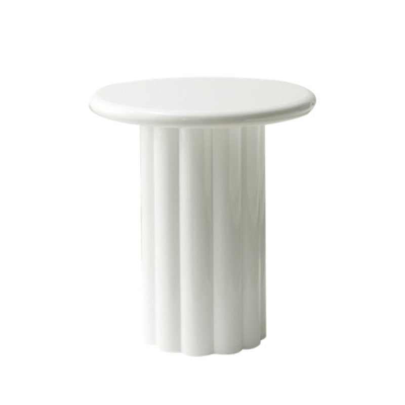 Derek Cylinder Side Table, White