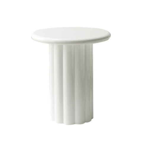 Derek Cylinder Side Table, White