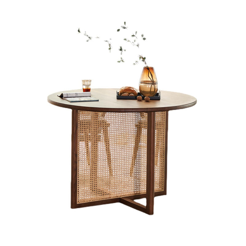 Margot Rattan Dining Table, Solid Wood & Rattan