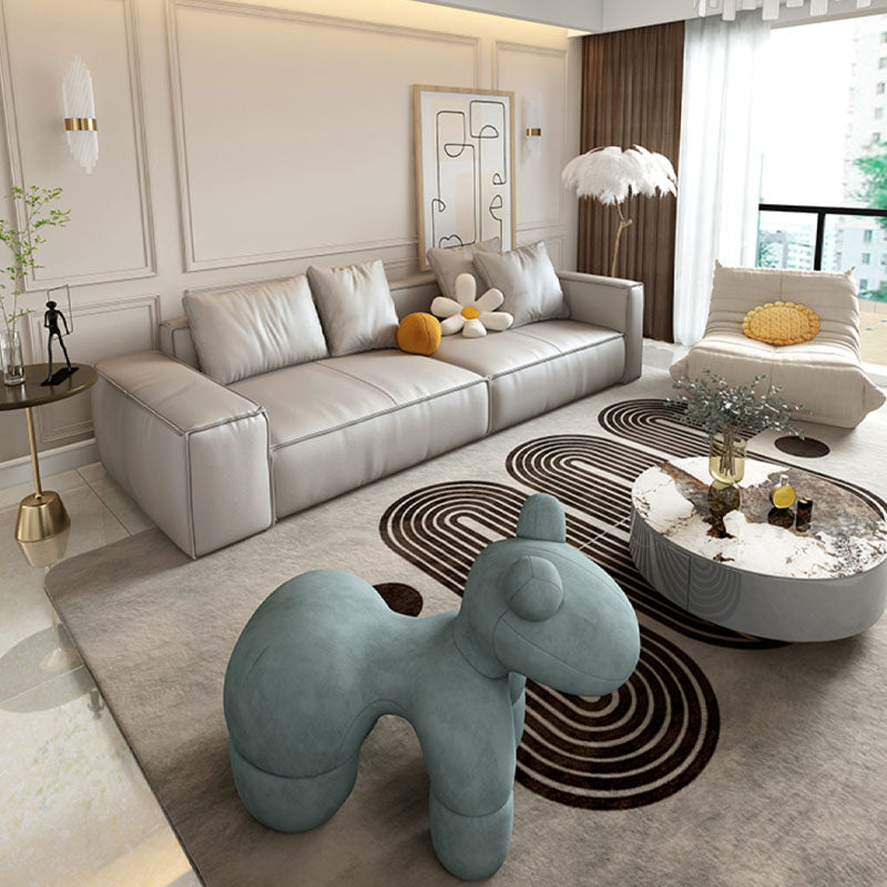 Zora Two Seater Sofa, Real Leather, Beige