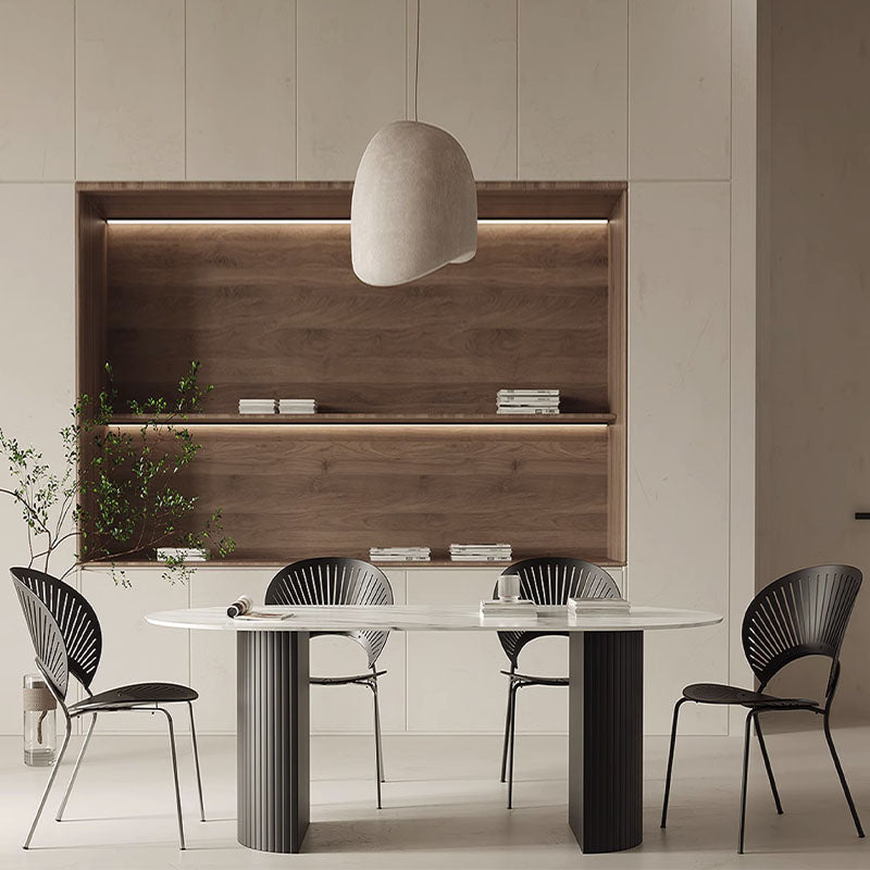 Dwight Dining Table, Black & White