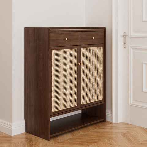 Ingrid Rattan Shoe Storage, Rubber Wood