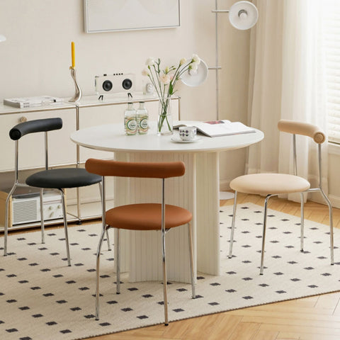 Sagan Dining Chair, Leather & Carbon Steel Alloy