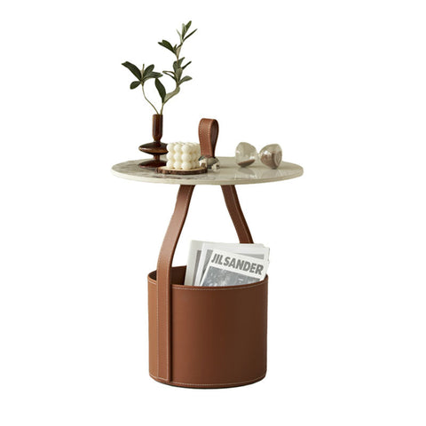 Dottie Portable Side Table with a Storage Basket