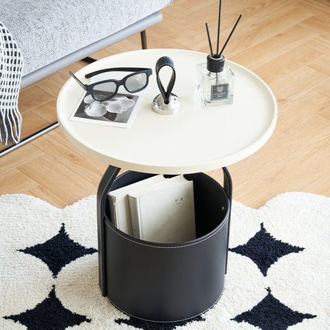 Dottie Portable Side Table with a Storage Basket