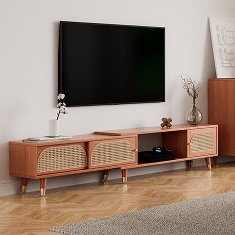 Kirsten Rattan TV Stand, Rubber Wood