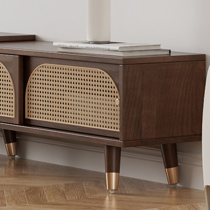 Kirsten Rattan TV Stand, Rubber Wood