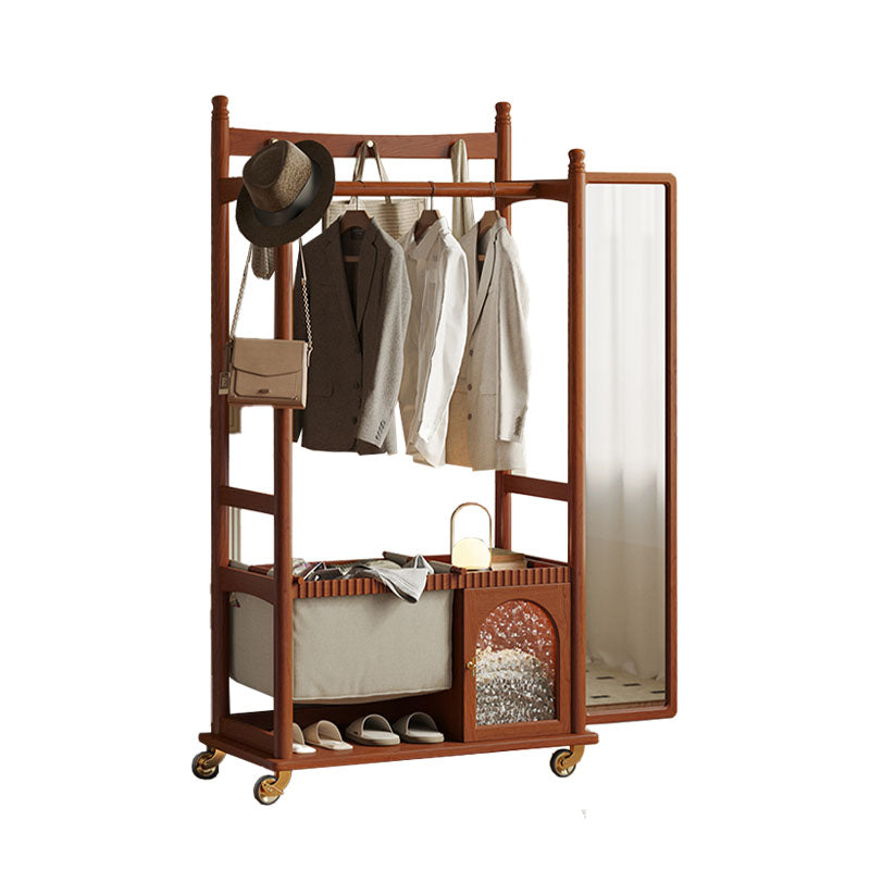 Grace Wardrobe, Cloth Rack, With Mirror
