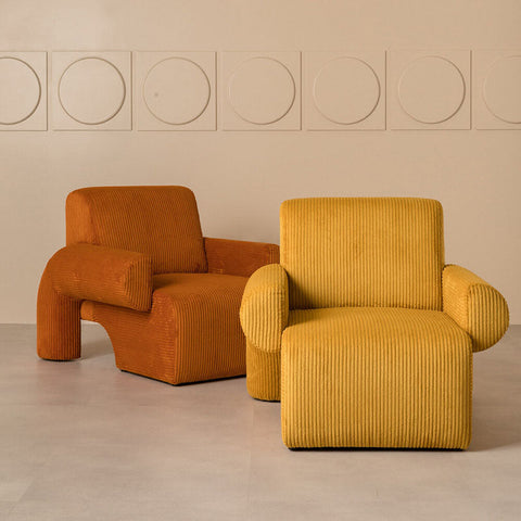 Giacinta 7-Shape Linen Armchair, Single Sofa