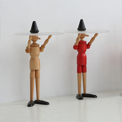 Derby Pinocchio Puppet Side Table, Solid Wood