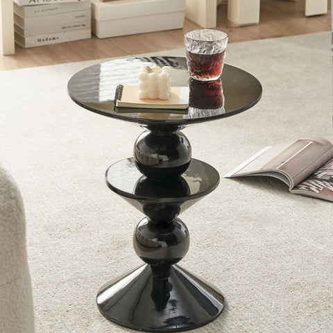 Boris Candied Black Side Table, MDF & FRP