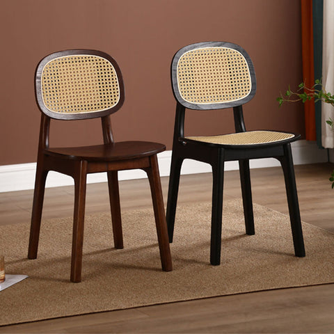 Nicole Rattan Dining Chair, Solid Wood