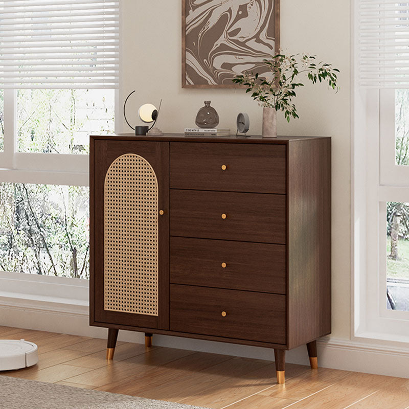 Raphael Rattan Sideboard, Black & Dark Brown