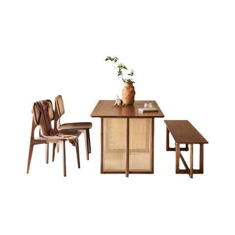 Isla Dining Table, Rattan & Solid Wood