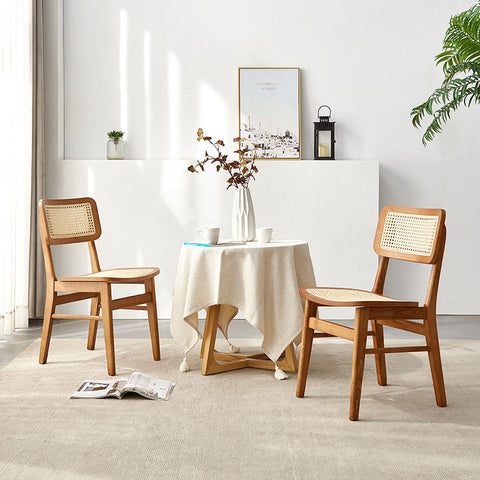Anya Bar Stool, Rattan & Solid Wood