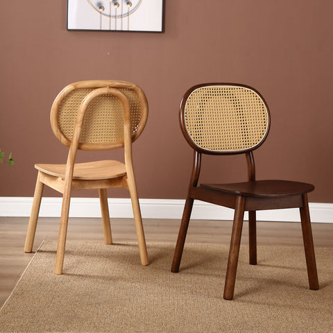 James Rattan Dining Chair, Solid Wood