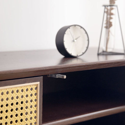 Tawny Rattan TV Stand, Wood