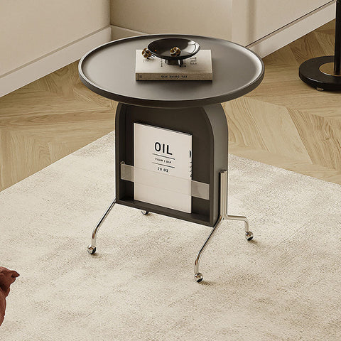 Roland Side Table with Book Storage, Black