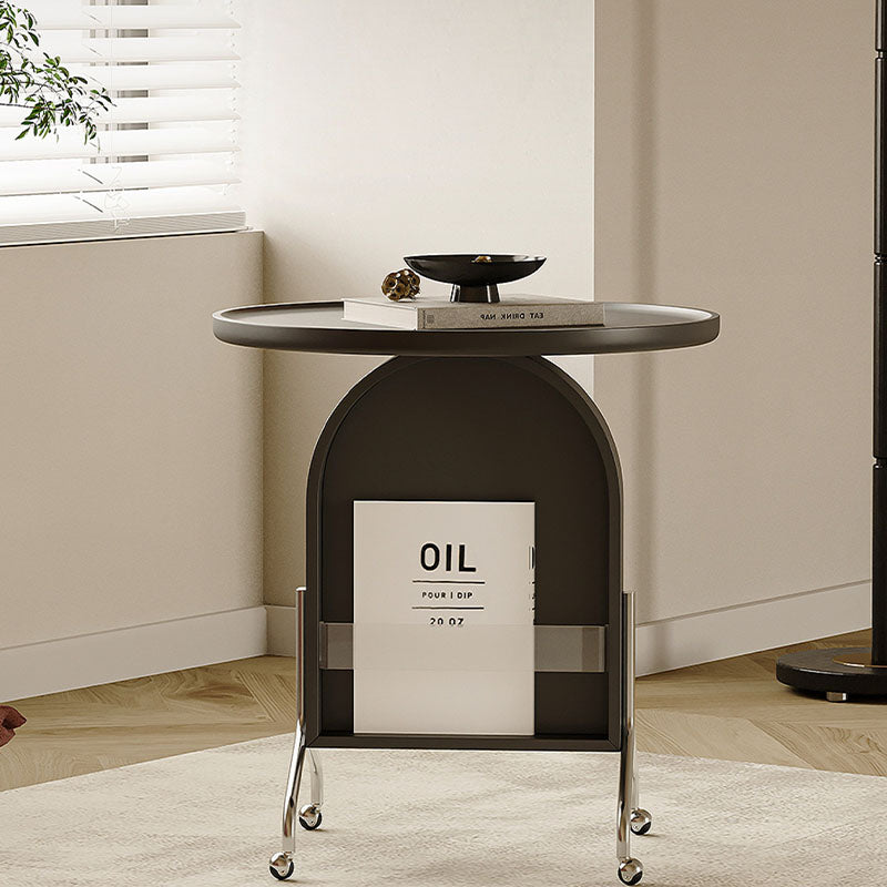 Roland Side Table with Book Storage, Black