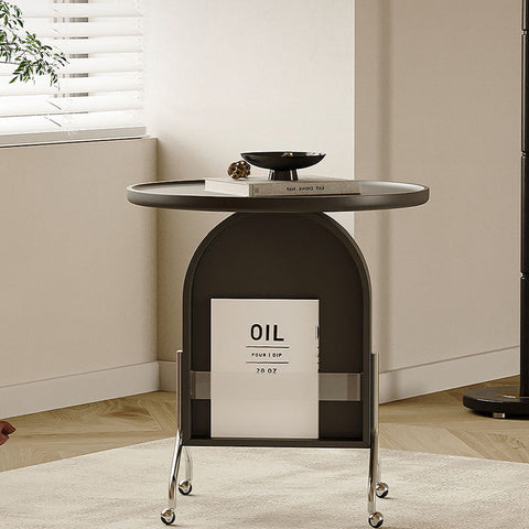 Roland Side Table with Book Storage, Black