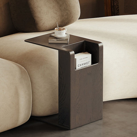 Rodge Side Table with Book Storage, Wood